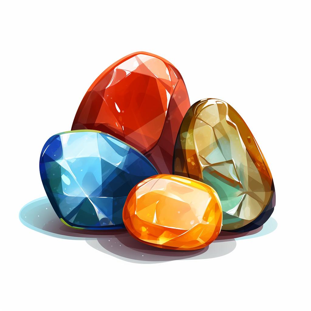 Polished rocks with a shiny, glass-like finish